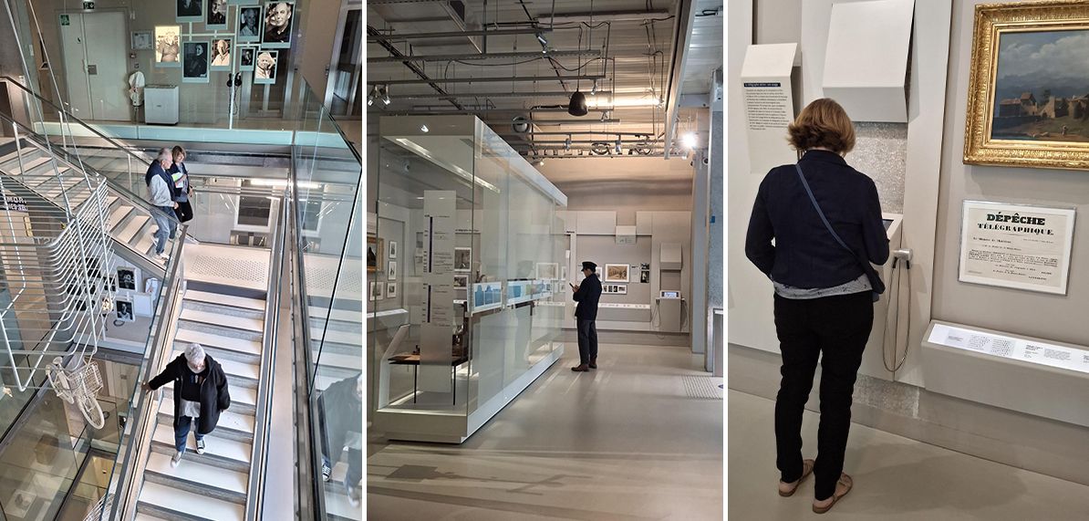 Visite des membres du comité dans l'exposition permanente